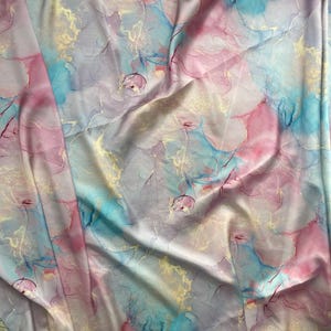 Tie Dye Ombre Pattern Silky Satin Fabric -Dress fabrics--((printed on the desired fabric)) - lr