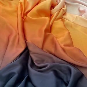 Ombre Pattern Silky Satin Fabric -Dress fabrics--((printed on the desired fabric)) - lr