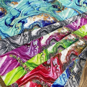 Golden Marble Silky Satin Fabric: Vivid Colors, Dressmaking Material
