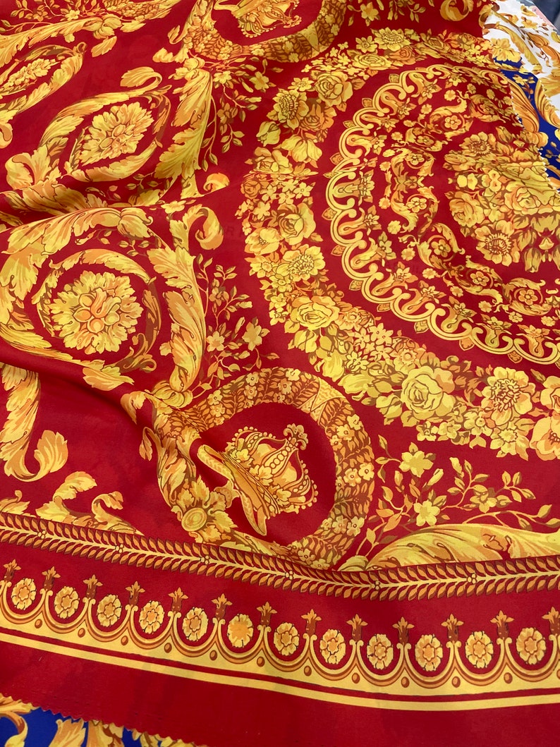 Baroque Silky Satin Fabric by the Yard - Etsy