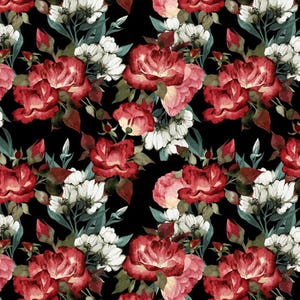 Floral Crepe Fabric: Custom Printed Silky Satin (1.64 Yards)