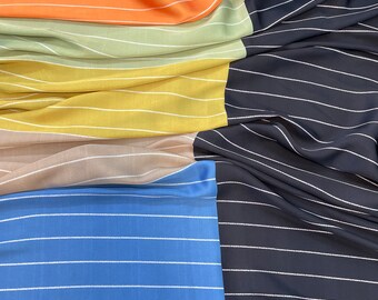 Silk Satin Striped Design Fabric - 7 color options--ala