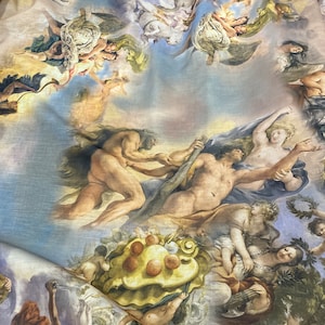 Baroque Renaissance Linen Fabric: Classical Painting Dress & Costume Material