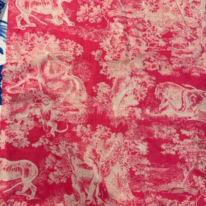 Fuchsia Linen Fabric: Animal Print Digital Pattern