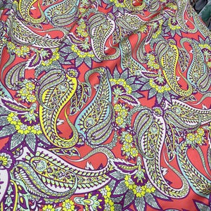 Paisley Silky Satin Fabric-High Quality Fabric-(Possibility of printing on the desired fabric) lr
