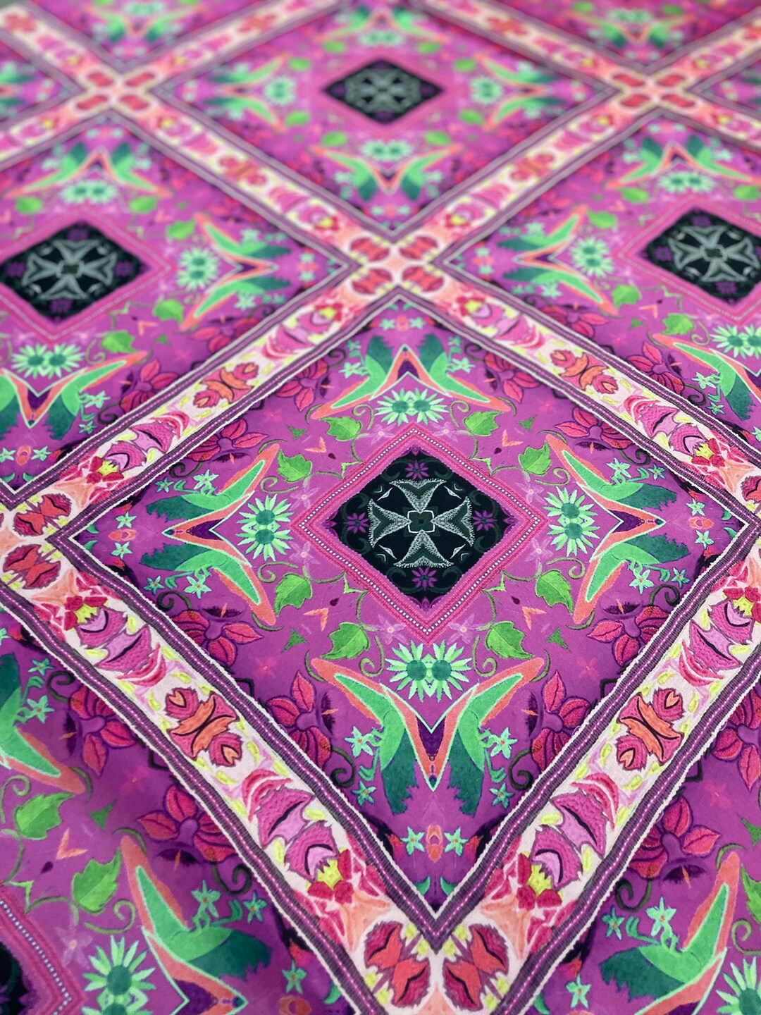 Ethnic Pink Silky Satin Fabric Eyecatching Fabric With Vivid Woven