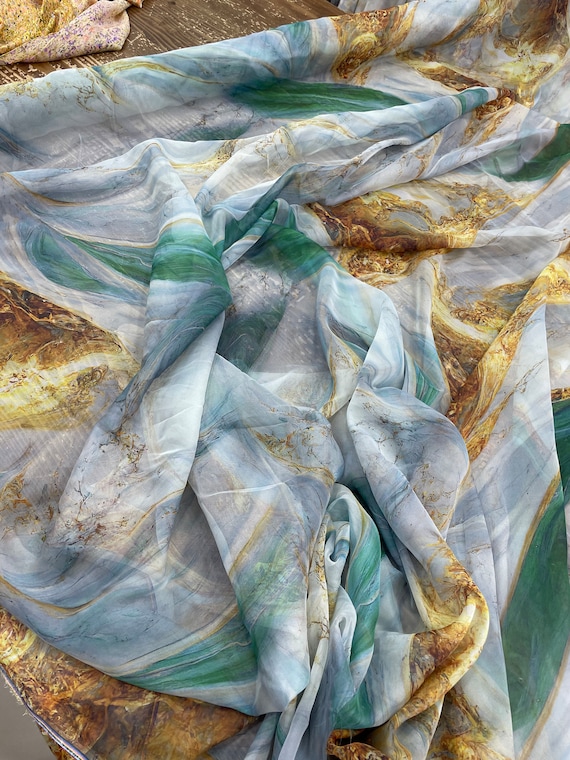 Green gold chiffon