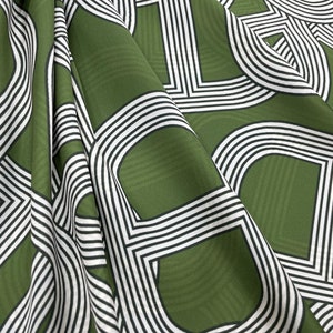 Retro Fabric- Vintage Crepe Fabric - Green Color Fabric -It is a suitable fabric for Shirt-Dress-Skirt-Kimono-Pants Pajamas-lr