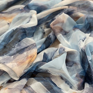 Fabric - Batik Design Chiffon Fabric - (Printed on the desired fabric) lr