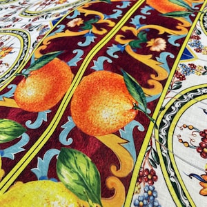 Majolica pattern Linen fabric-Skirt-Blouse-Tablecloth-Pillowcase-Curtain all kinds of usage possible (printed on the desired fabric)lr