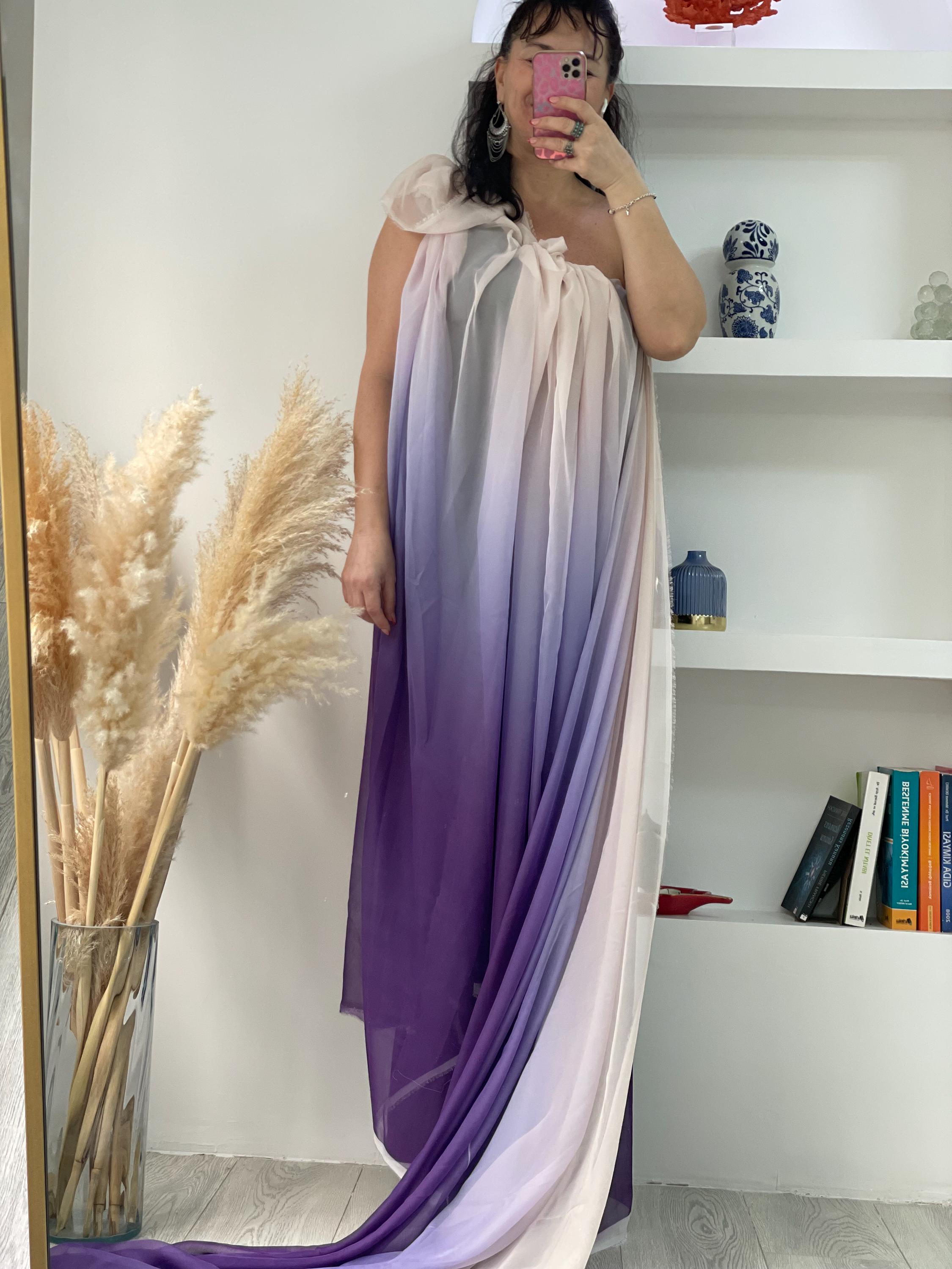 purple ombre chiffon dress Ombre Chiffon Fabric: Purple Lilac Ecru Degrade - Silky Dress Fabric
