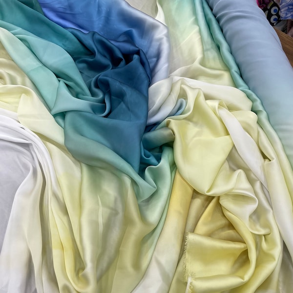 Ombre Pattern Silky Satin Fabric -Dress fabrics--((printed on the desired fabric)) - lr