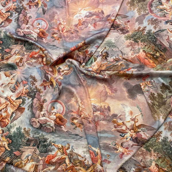 Baroque Renaissance Silky Satin Fabric by the yard