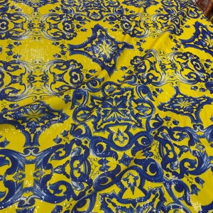 Sequin Fabric: Majolica Patterned Shiny Evening Dress Fabric