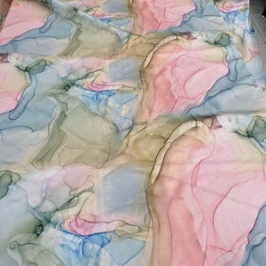 Ombre Seidiger Satin-Stoff: Pulverrosa & Blauer Kleiderstoff