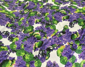 Purple Floral Pattern Crepe Fabric-Luxury Collection-(Dital printing on the desired fabric) lr