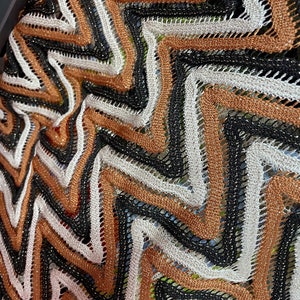 Brown - Zigzag Knitting  Fabric Dress-Pants-Evening Dress Fabric-mb-