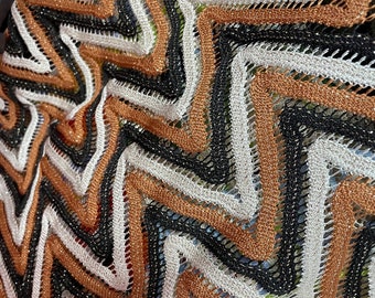 Marrón - Tela de punto zigzag para vestido, pantalón y vestido de noche -mb-