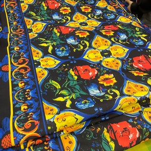 Majolica Sicilian Pattern Linen Fabric-Dress-Pants-Skirts-Pajamas-It is even used in home textiles. Soft Linen Fabric.