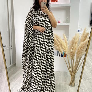 Black White - Zigzag Knitting  Fabric Dress-Pants-Evening Dress Fabric- nv