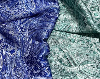 Ikat Silky Satin Fabric: Ethnic Design, Soft Flowing (By Yard)