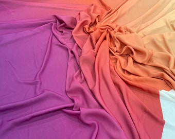 Ombre Pattern Crepe Fabric -Dress fabrics--((printed on the desired fabric)) - lr