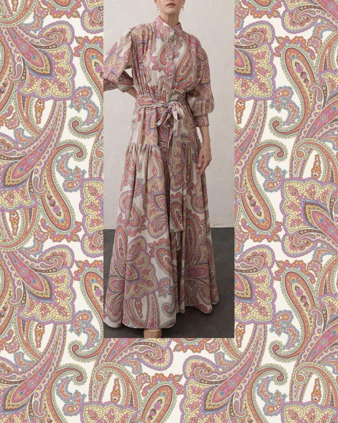 Paisley Patterned Linen Fabric (also Can Be Printed on Any Type of ...