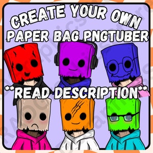 バッグを作ろう！、PNGTuber、PNG チューバー、即時ダウンロード、PNGTuber アニメ アバター、ストリーマー、Discord、Youtube、Twitch、すぐに使用可能。