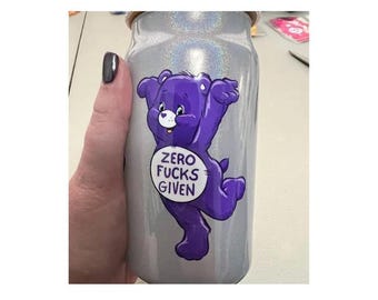 Swear Care Bear UV DTF Sticker: Snarky Humor Decal