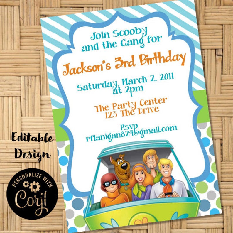 Editable Scooby Doo Printable Birthday Party Invitation - Etsy Australia