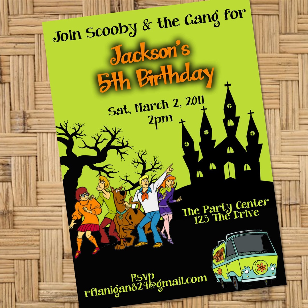 Editable Scooby Doo Printable Birthday Party Invitation - Etsy