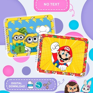 Casa de muñecas de papel imprimible | Descarga digital | Paper Mario | Minion PNG | Plantilla de libro de papel