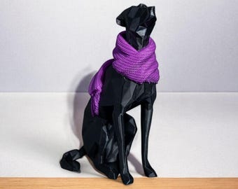 Whippet Dog Statue Geometric Dog Figurine Minimalist Desk Ornament 3D Printed Dog Decor Shelf Display Sculpture Gift Dog Lover Home Accent