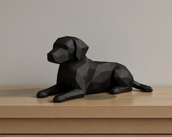 Modern Geometric Labrador Dog Statue 3D Printed Minimalist Pet Decor For Shelf Table Home Accent Gift For Dog Lovers Living Room Decor Home