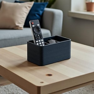 Organisateur de télécommande, support de rangement nervuré imprimé en 3D pour table basse, salon, accessoires multimédias pour la maison