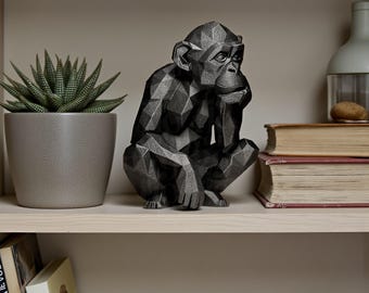 Geometric Monkey Statue Desk Decoration Office Accessory Shelf Display Modern Design Abstract Art Minimalist Sculpture Contemporary Style