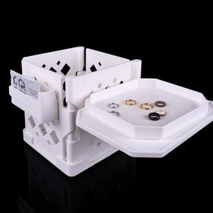 Customizable Display Cubes 3D Printed Stackable Organizer for Figures Keychains Parts Toys Workspace and Decor Setup