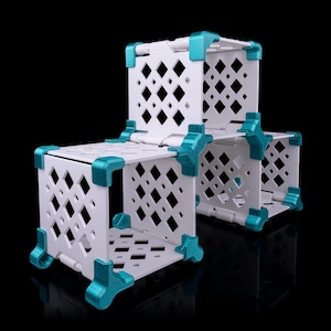 Floating Cube Shelf 3D Printed Modular Display System for Mini Figures Tools Desk Organization or Modern Wall Decor