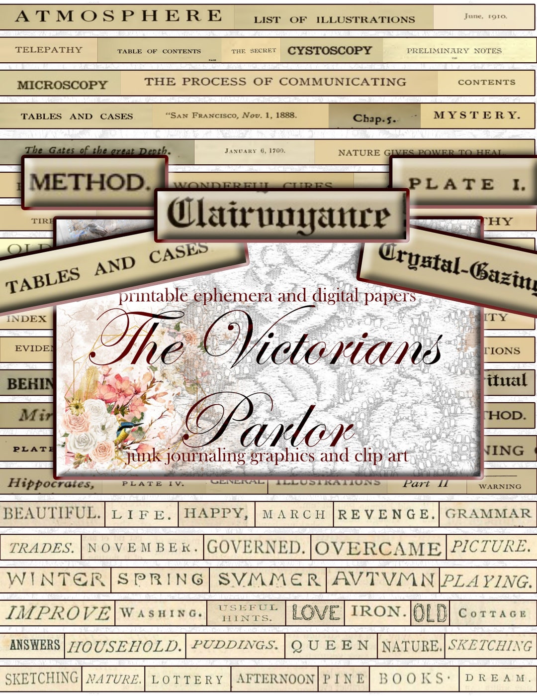 Printable Victorian Words List Digital Words Printable Washi Etsy