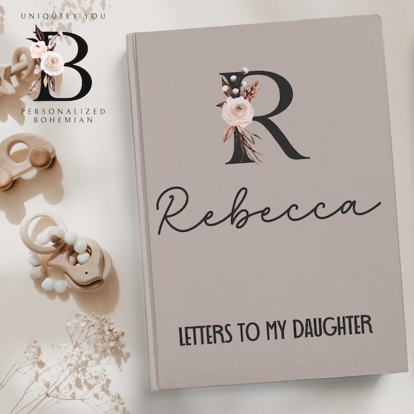 Personalized Baby Book | Boho Shower Gift | Keepsake Baby Book | Memory Journal | For New Mom | Monogram | 1st Birthday | Baby Nursery Gift