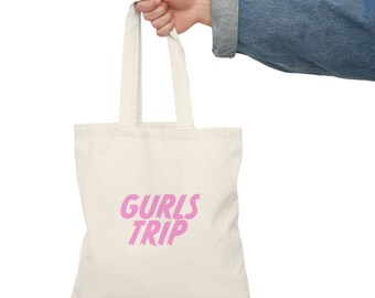 GURLS TRIP Canvas Tote Bag, Girls Trip Tote, Bachelorette Party Bag, Bachelorette Tote, Women's Party Favors, Gifts for Friends, Adventure