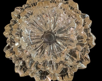 Nesting stacking ashtrays, clear glass, vintage