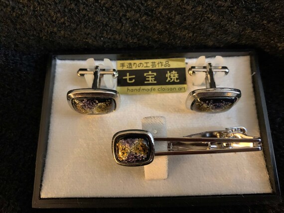 Cloison Art cufflinks and tie clip - image 4