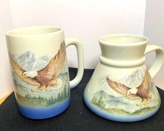 Otagiri Japan Eagle Mountain No-Spill Mug and Tall Mug Set