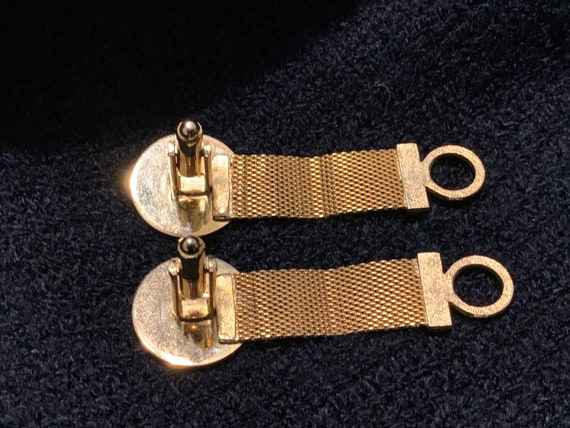 Capricorn gold tone mesh wraparound cufflinks mar… - image 3