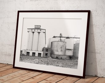 INDUSTRIAL ARCHITECTURE // Photo print of old silos at the harbour, Original photography, Wall art, Poster, Home Decor