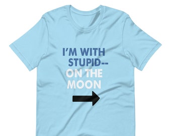 Futurama Estoy con Estúpido En la Luna Camisa (Azul) - Luna Park