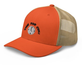 Gorra de camionero bordada "Los Simpsons Time for Chili" (naranja/caqui)