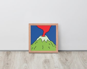 Póster Volcán enmarcado Simpsons