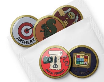 Simpsons Junior Camper Pin Buttons 2.25" (set of 5)
